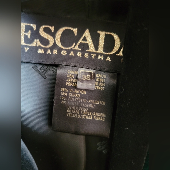 Escada Vintage Velvet blazer emerald green, lined in silk - Picture 7 of 10